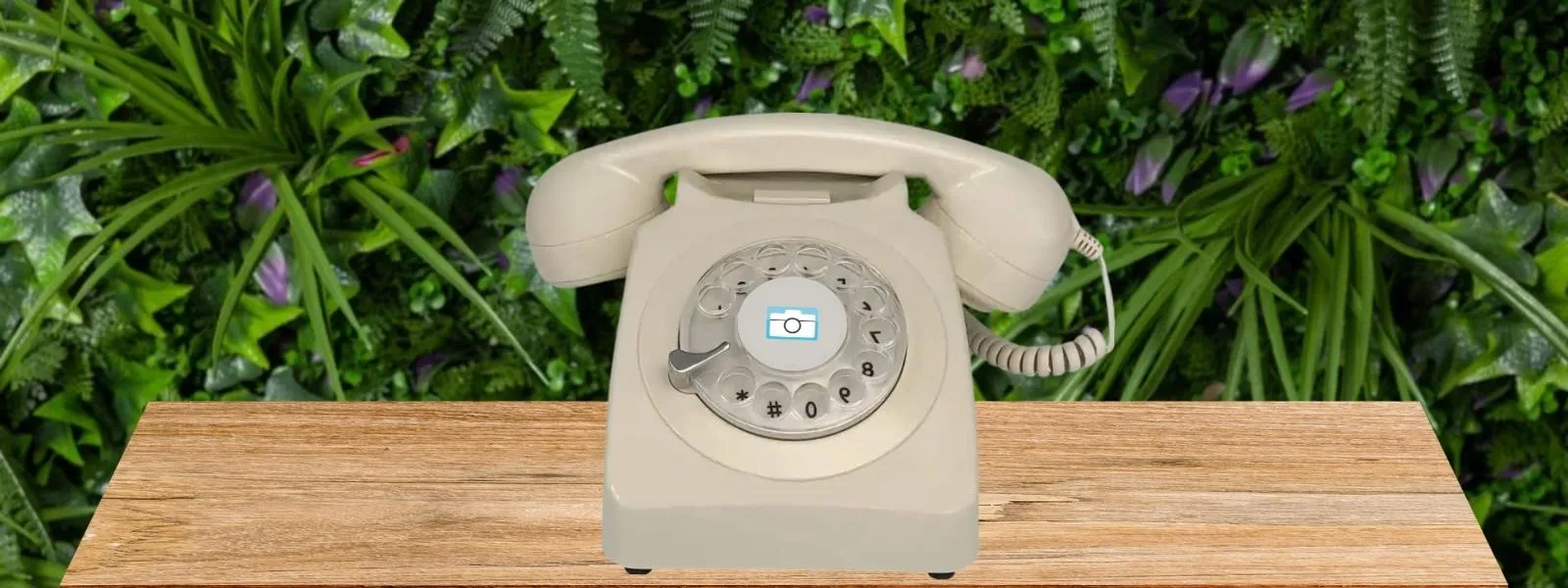 Vintage telephone audio guestbook at a New England event