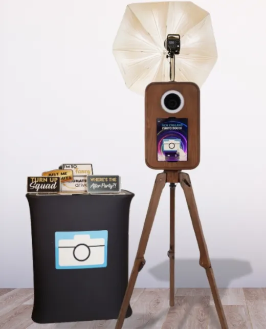 Flashback booth at an event with guests