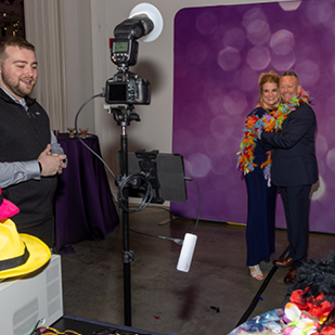 Guests using Tripod Booth