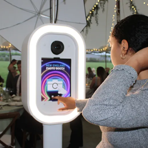 Onsite technician operating LuxPod software