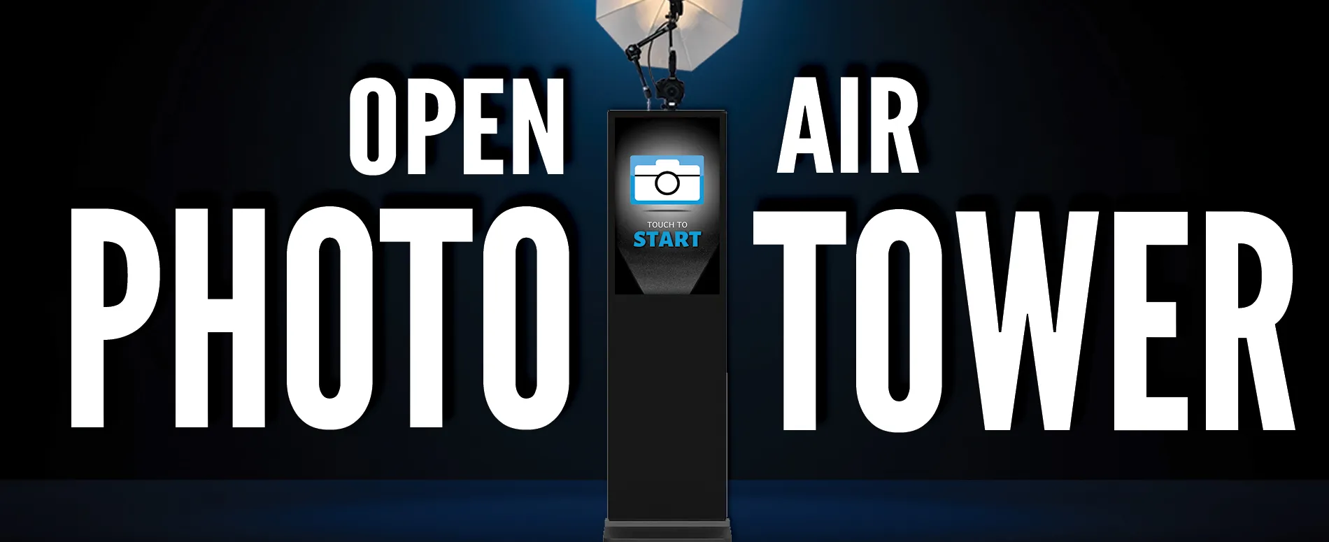 Open Air Photo Tower booth setup at a wedding event