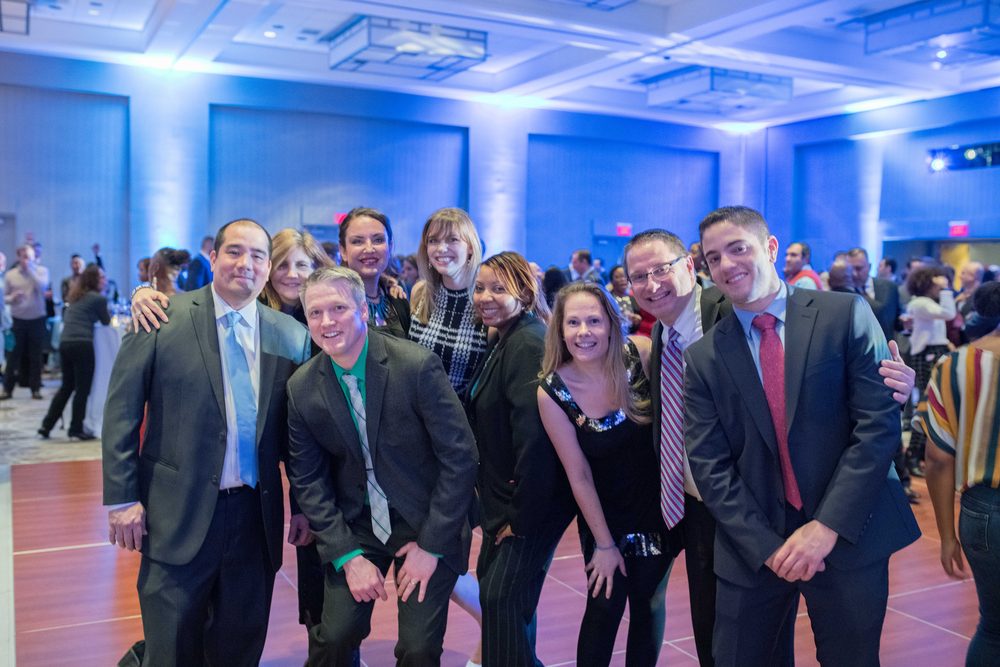Guests celebrating at a corporate awards event