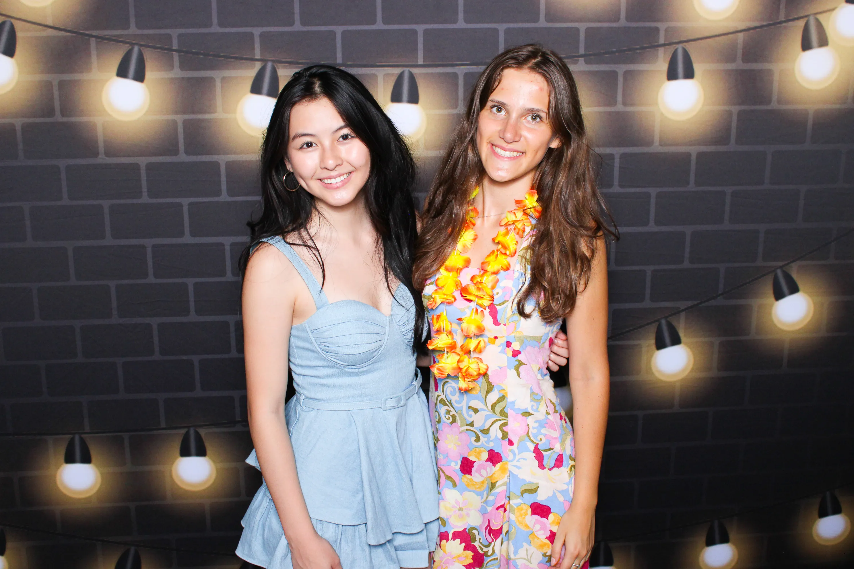 Corporate event attendees at photo booth