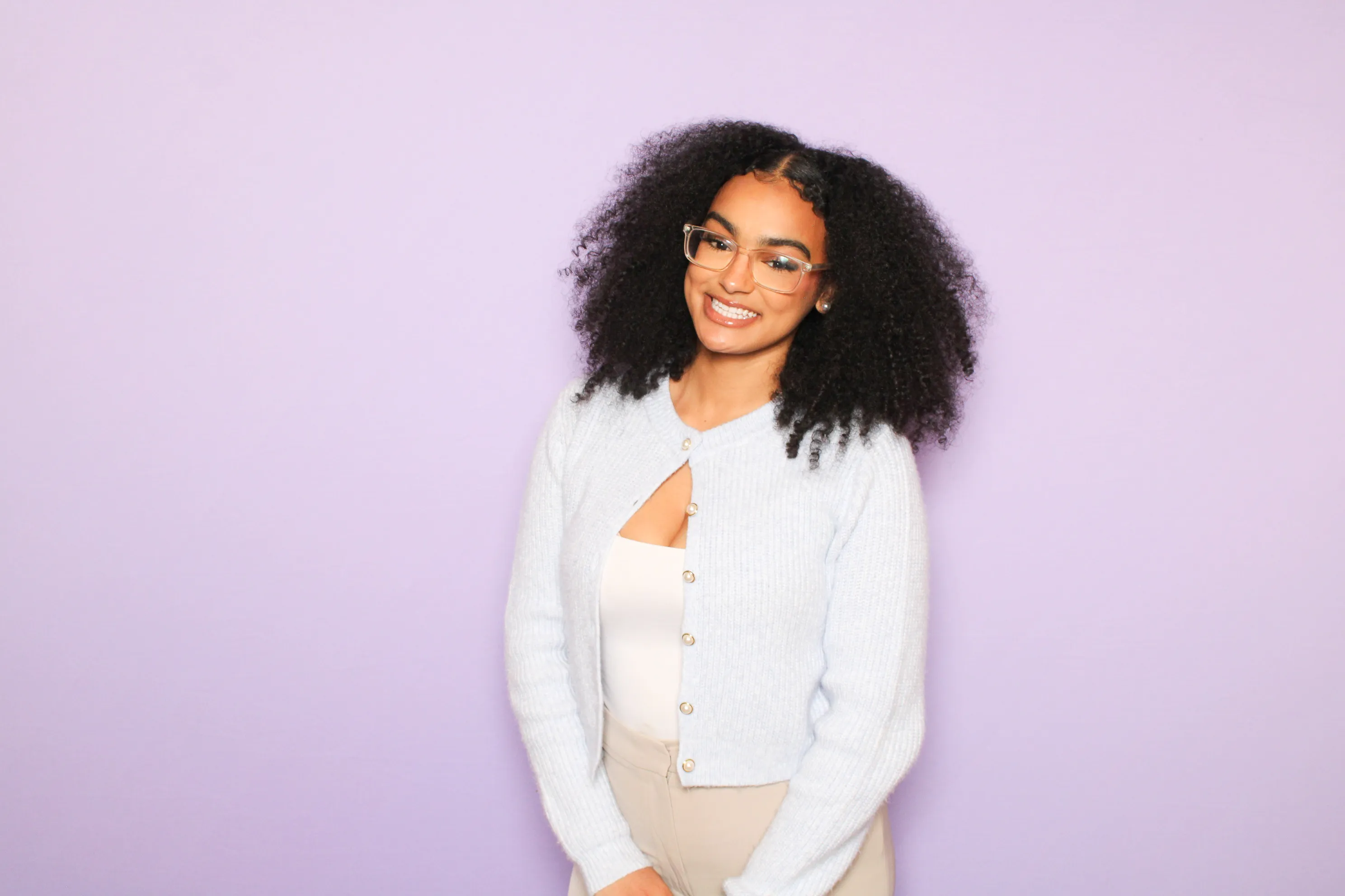 School prom students at photo booth