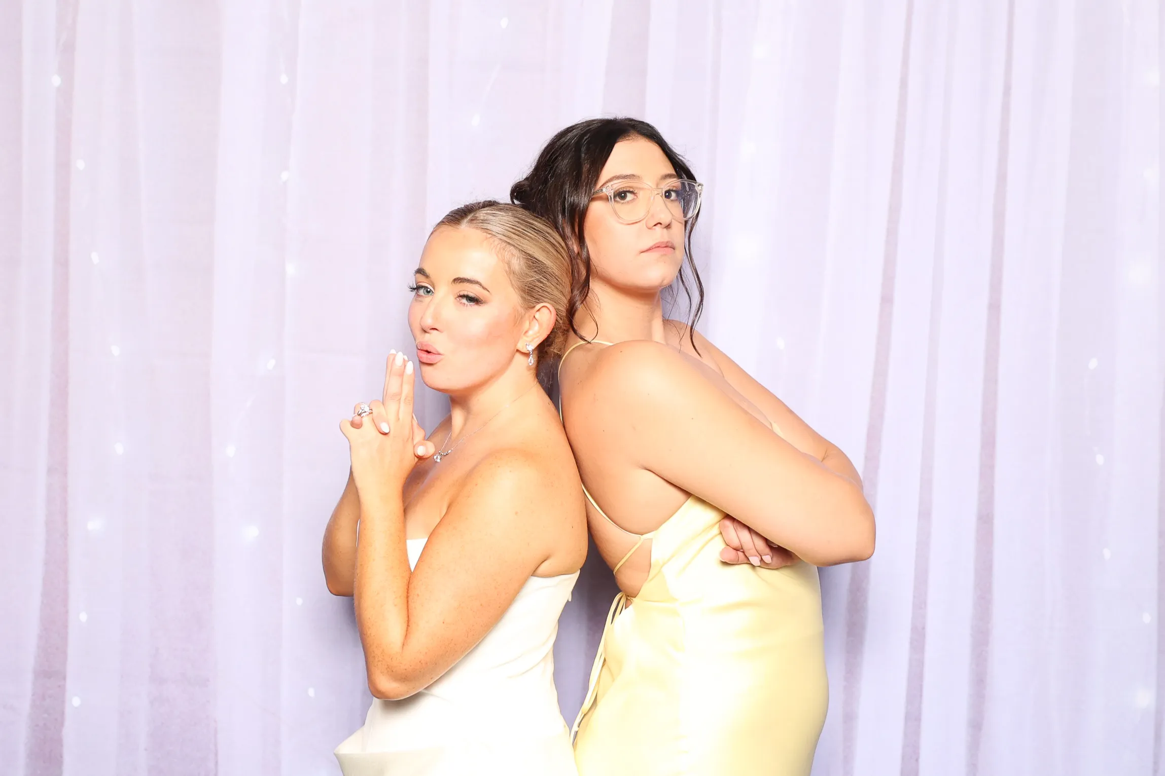 Party guests having a blast at photo booth