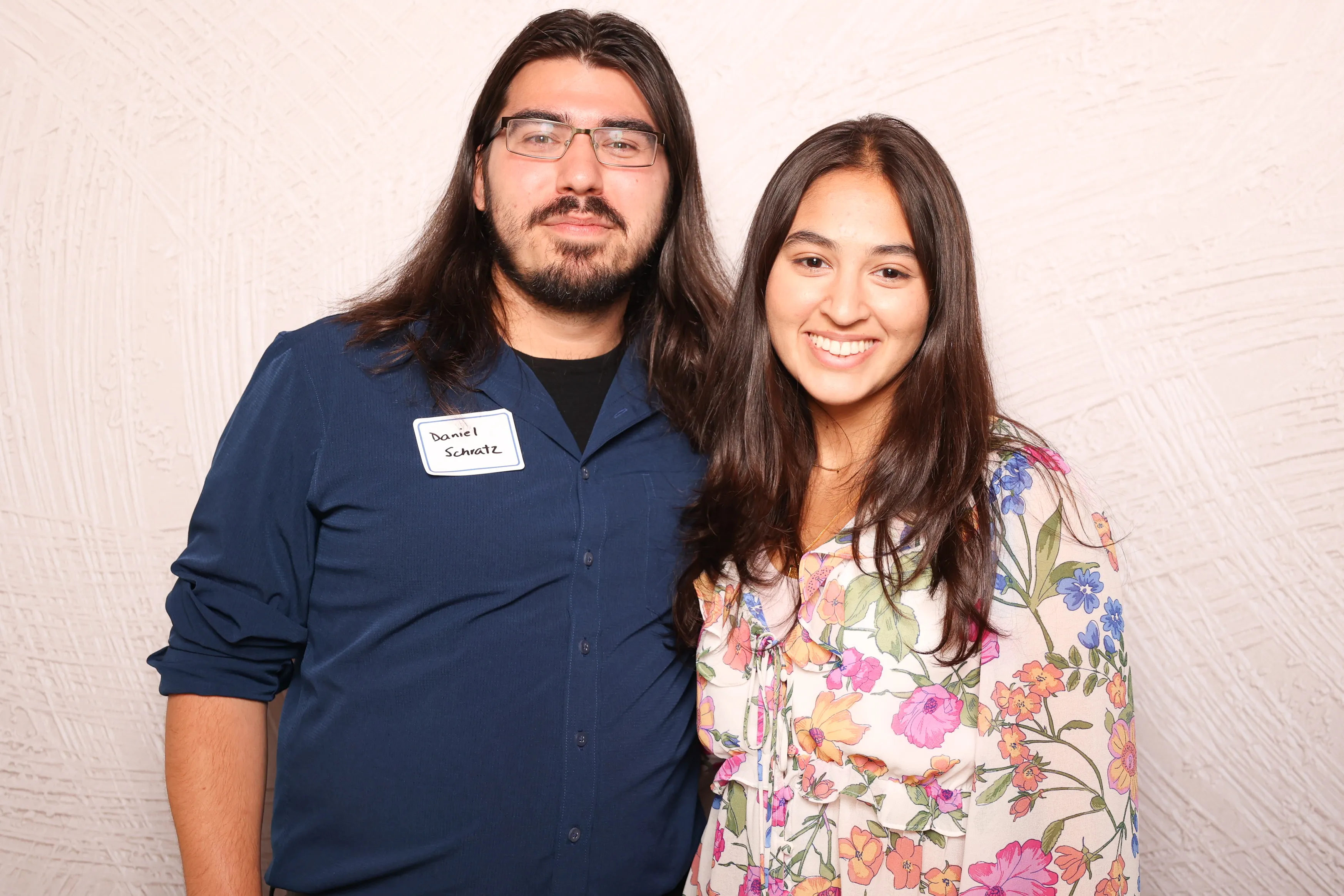 Bridesmaids posing at wedding reception photo booth