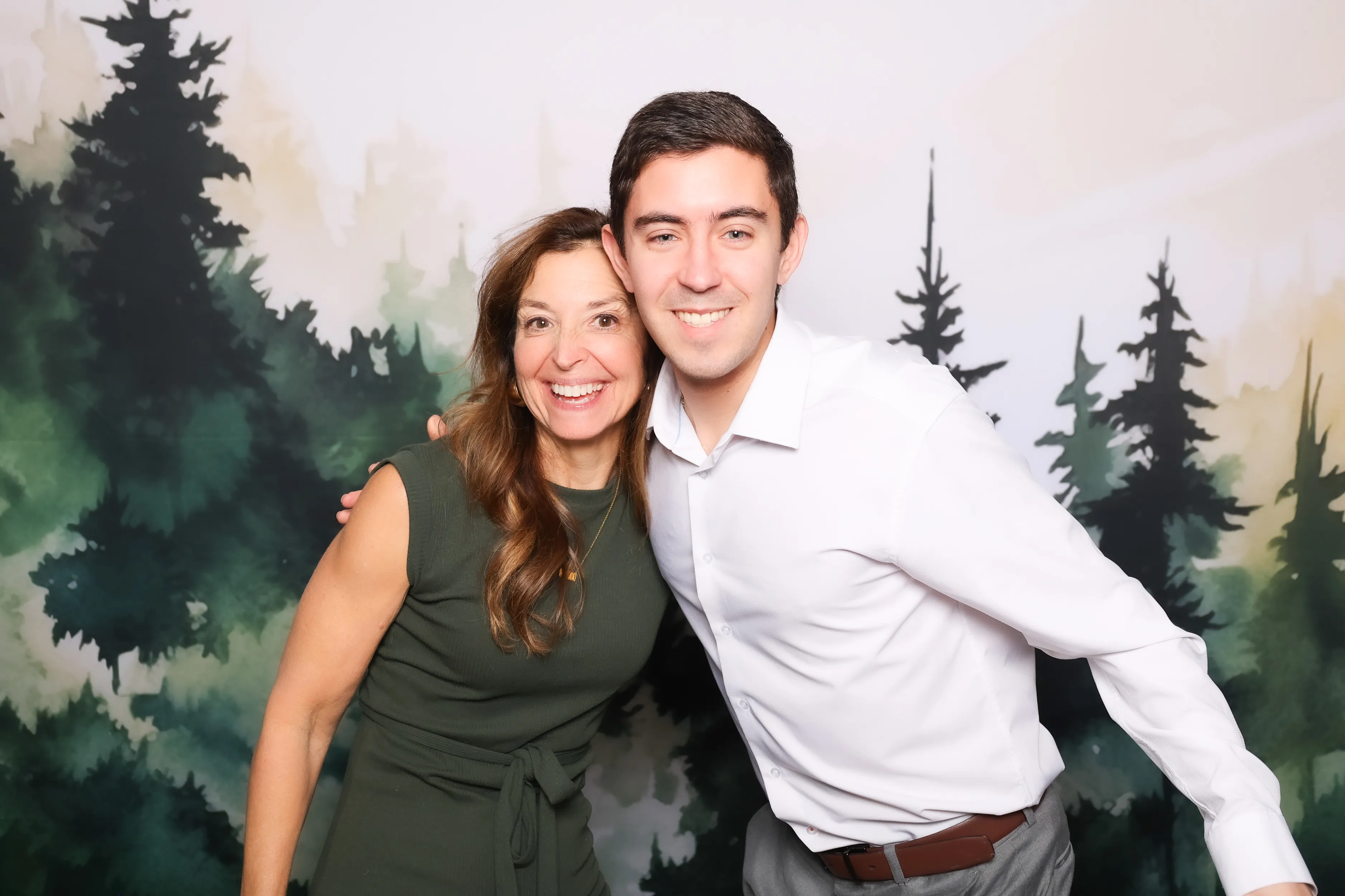 Friends celebrating at photo booth