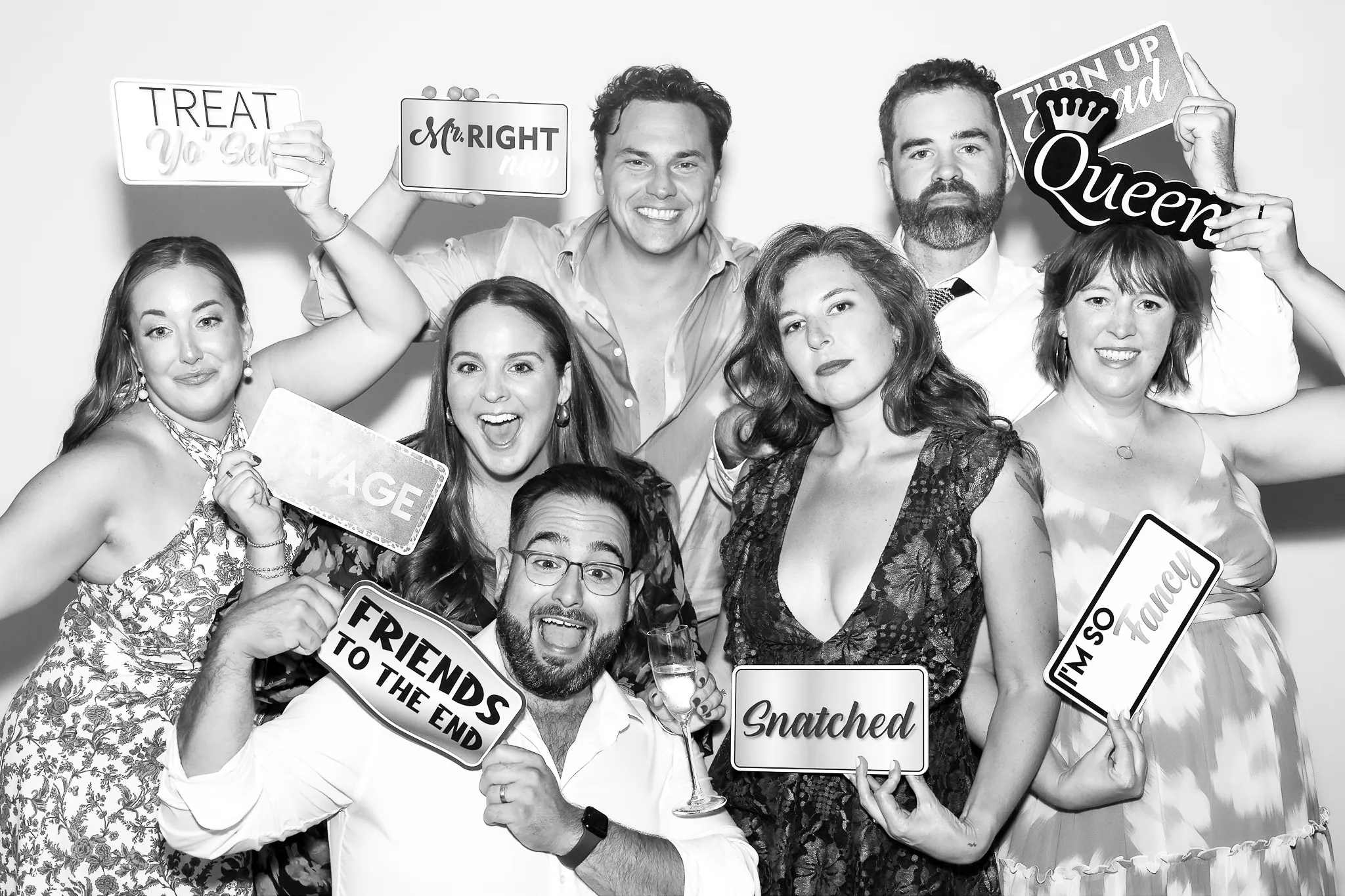 Collection of handheld signs for photo booth