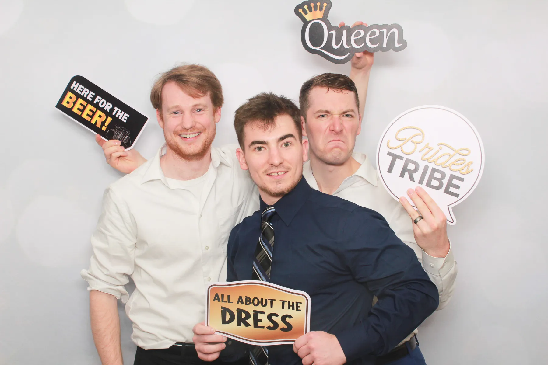 Wedding guests at photo booth