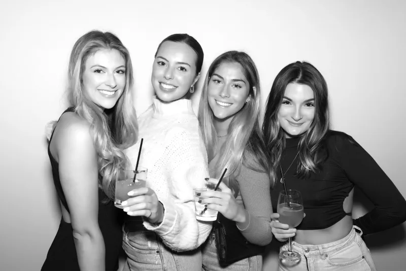 College event students using GLAM photo filter