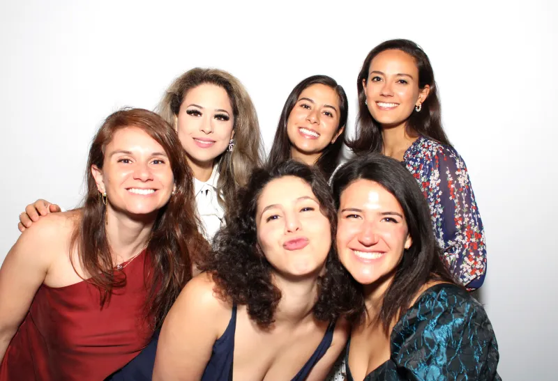 Corporate function group with color GLAM photo booth