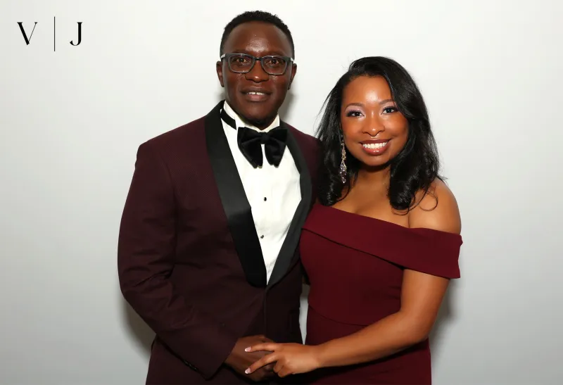 Couple at high-end venue with color GLAM filter