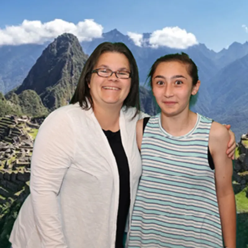 Green screen photo booth with ring light and onsite technician