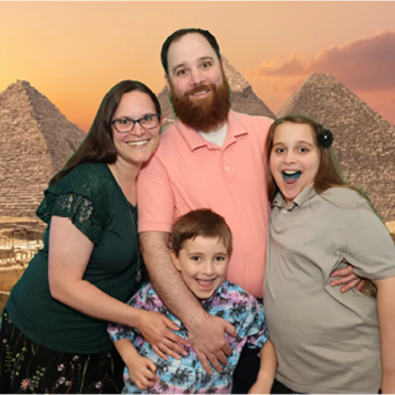 Green screen rental setup onsite at an event venue