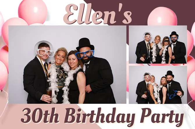 Horizontal 3 photo booth print layout sample