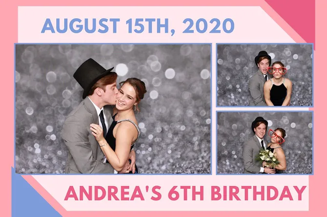 Horizontal 3 photo booth print layout sample