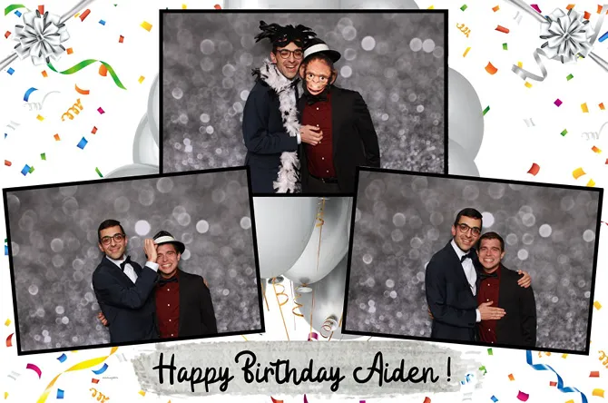 Horizontal 3 Slant photo booth print layout sample