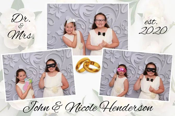 Horizontal 3 Slant photo booth print layout sample