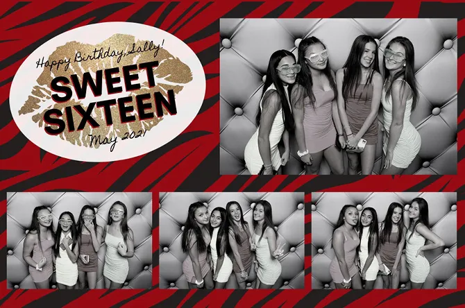 Horizontal 4 photo booth print layout sample