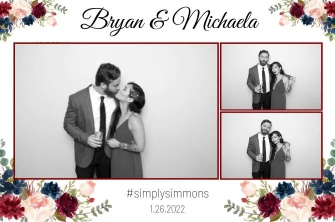 Horizontal 3 photo booth print layout sample