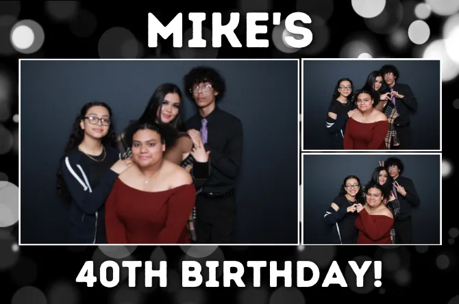 Horizontal 3 photo booth print layout sample