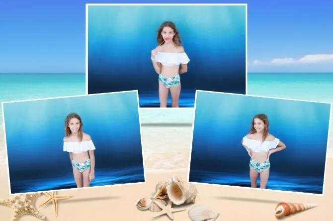 Horizontal 3 Slant photo booth print layout sample