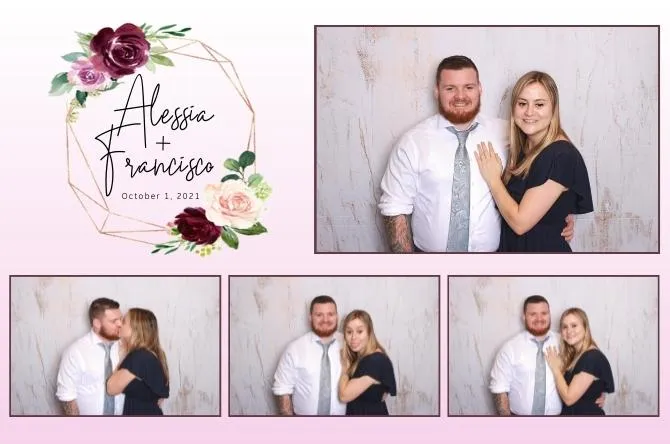 Horizontal 4 photo booth print layout sample