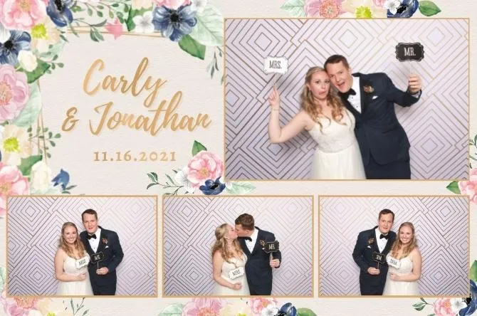 Horizontal 4 photo booth print layout sample