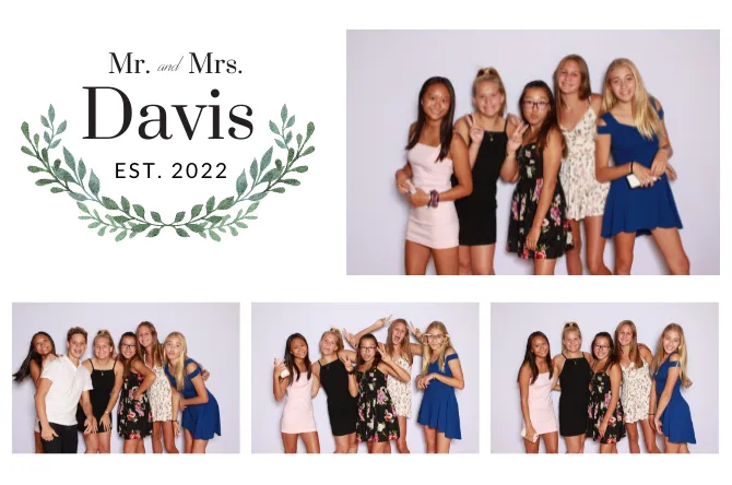 Horizontal 4 photo booth print layout sample