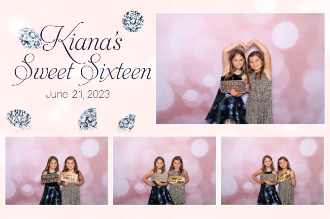 Horizontal 4 photo booth print layout sample