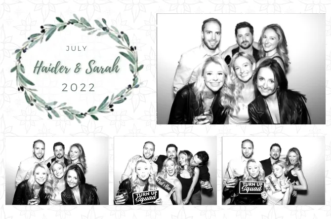 Horizontal 4 photo booth print layout sample