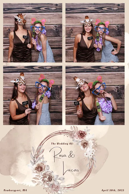 Vertical Grid 4 photo booth print layout sample