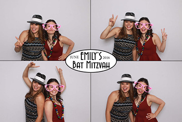 Mitzvah photo booth print layout with a custom center logo