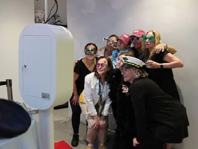 LuxPod booth in action at a formal event