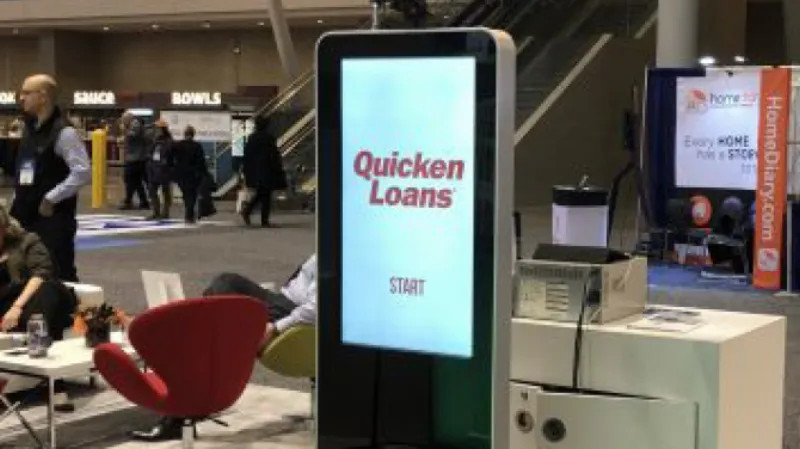 Custom start screen on photo booth showing event theme and branding