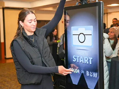 Large group photo captured by the Open Air Photo Tower