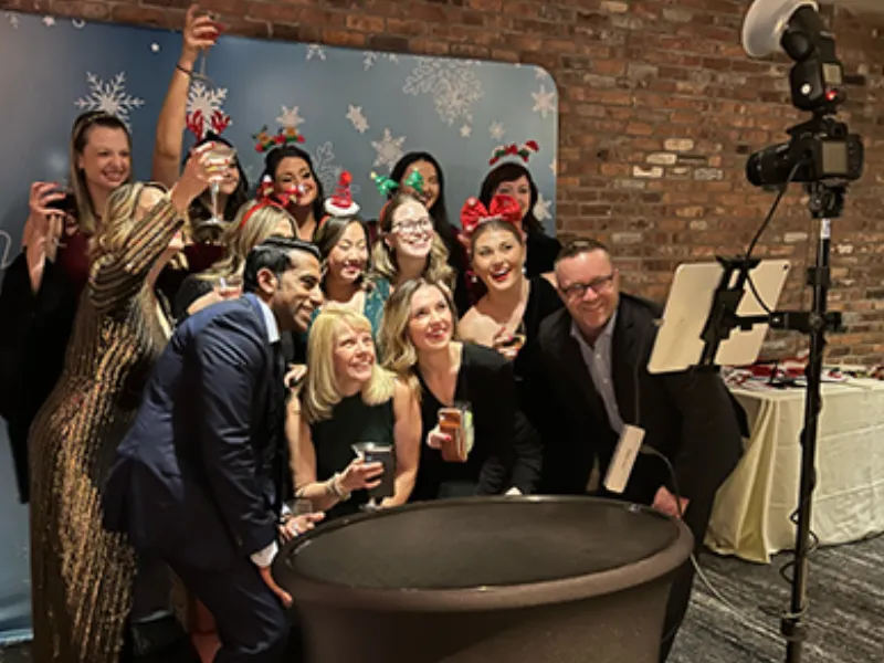 Corporate headshot session using the HD Tripod Pro booth